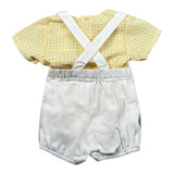Paz Rodriguez Completo 2 Pezzi Camicia-Salopette per Neonato 006151607X BIANCO/GIALLO PAZ RODRIGUEZ 