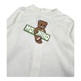 Moschino set Tutina Manica Lunga Tinta Unita con Logo-bavetta per Neonato MOY05L PANNA MOSCHINO 