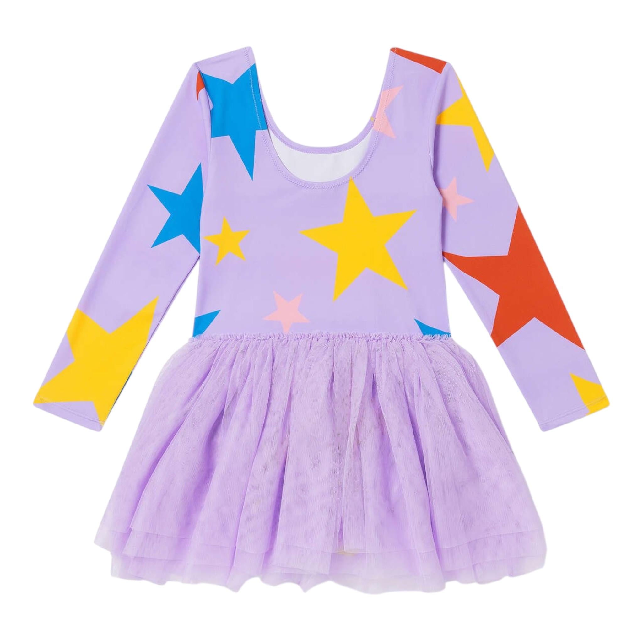 Stella Mccartney Abito Manica Lunga Tinta Unita con Gonna Tulle per Neonata TW1D80 LILLA STELLA McCARTNEY 