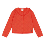 Carre'Ment Beau Cardigan Tinta Unita con Trafori per Bambina Y05219J CORALLO CARRE'MENT BEAU 