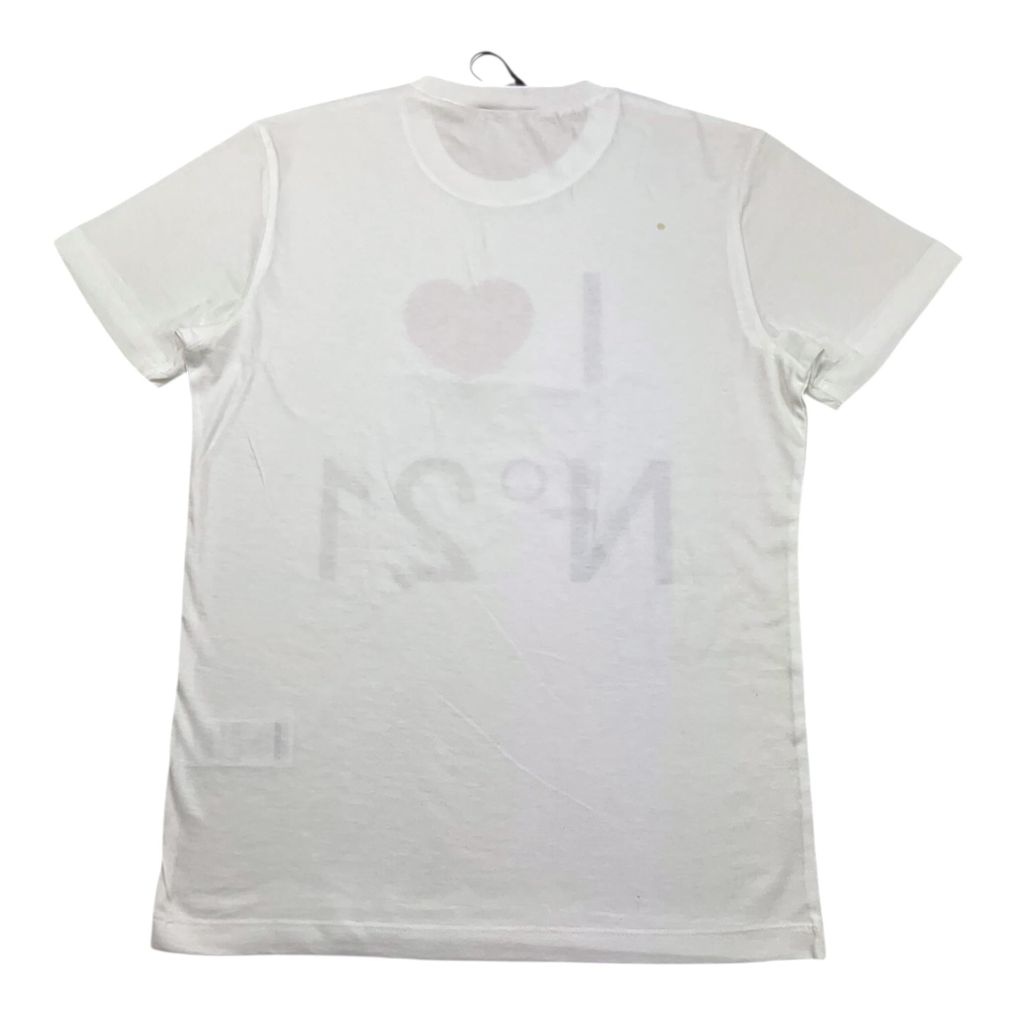 N°21 t-shirt girocollo tinta unita con stampa Bianco per Bambina N21124 BIANCO N°21 
