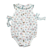 Babidu Pagliaccetto Tinta Unita con Stampa per Neonata 31408 BIANCO BABIDU 