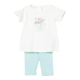 Liu Jo Completo 2 Pezzi T-Shirt-Leggins per Neonata HA5061 BIANCO/VERDE ACQUA LIU JO 