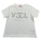 Vicolo T-Shirt Girocollo Tinta Unita con Brillantini per Bambina 3146M00115 PANNA VICOLO 
