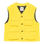 DOU DOU gilet tinta unita con tasconi Giallo per Bambina DV2Q12 GIALLO DOU DOU 
