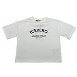 Iceberg T-Shirt Girocollo Tinta Unita con Stampa per Bambina TSICE5150JX BIANCO ICEBERG 