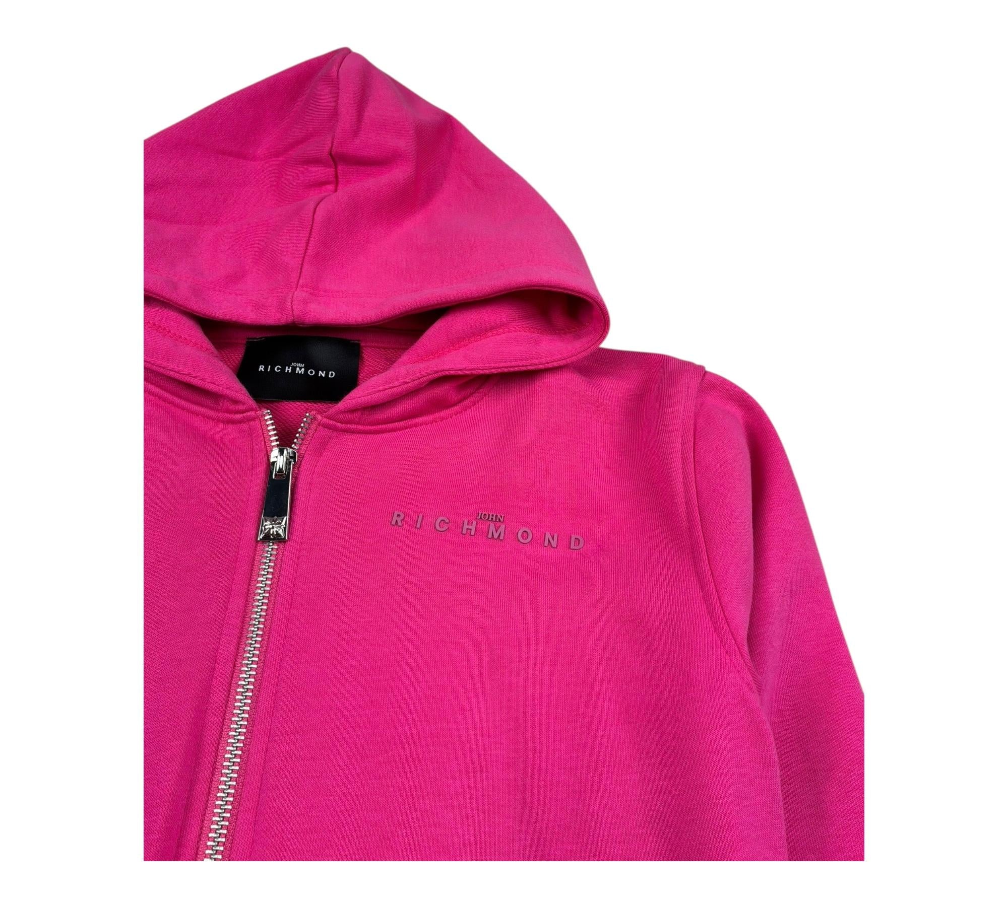 John Richmond Felpa con Zip E Cappuccio Tinta Unita per Bambina RGP26001FEA FUXIA JOHN RICHMOND 