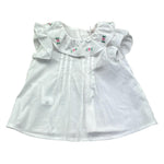 Le Bebe Camicia Giromanica Tinta Unita con Ricami per Neonata LBG6226 BIANCO LE BEBE 