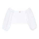 Twinset Top Maniche Ricamate Tinta Unita per Bambina 251GJ2QR9 BIANCO TWINSET 