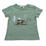 M+E' T-Shirt Girocollo tinta unita con Stampa Verde per Neonato UEM0342 VERDE M+E' 