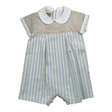 La Stupenderia Pagliaccetto Tricolore con Fantasia A Righe per Neonato TBPG59 BEIGE LA STUPENDERIA 