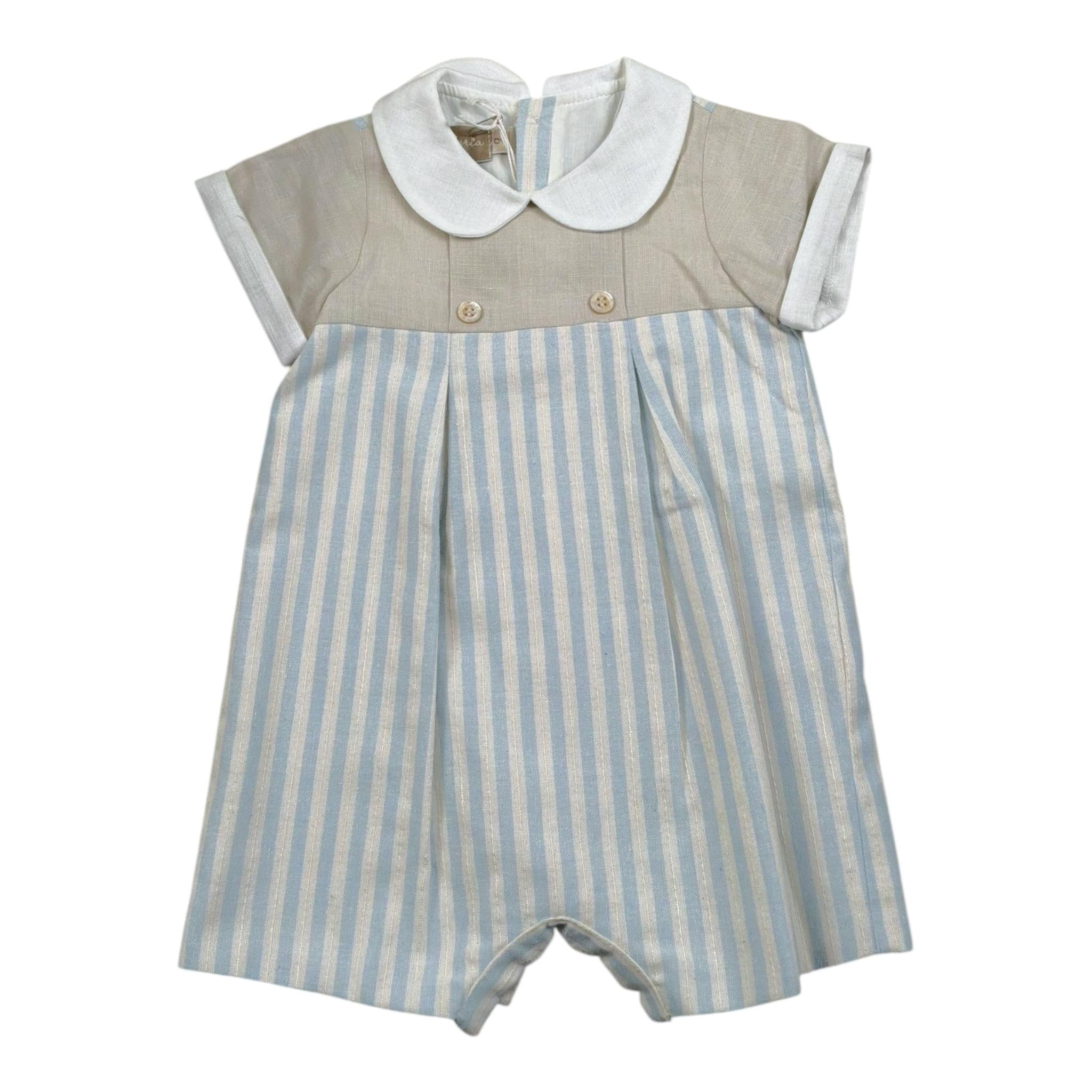 La Stupenderia Pagliaccetto Tricolore con Fantasia A Righe per Neonato TBPG59 BEIGE LA STUPENDERIA 