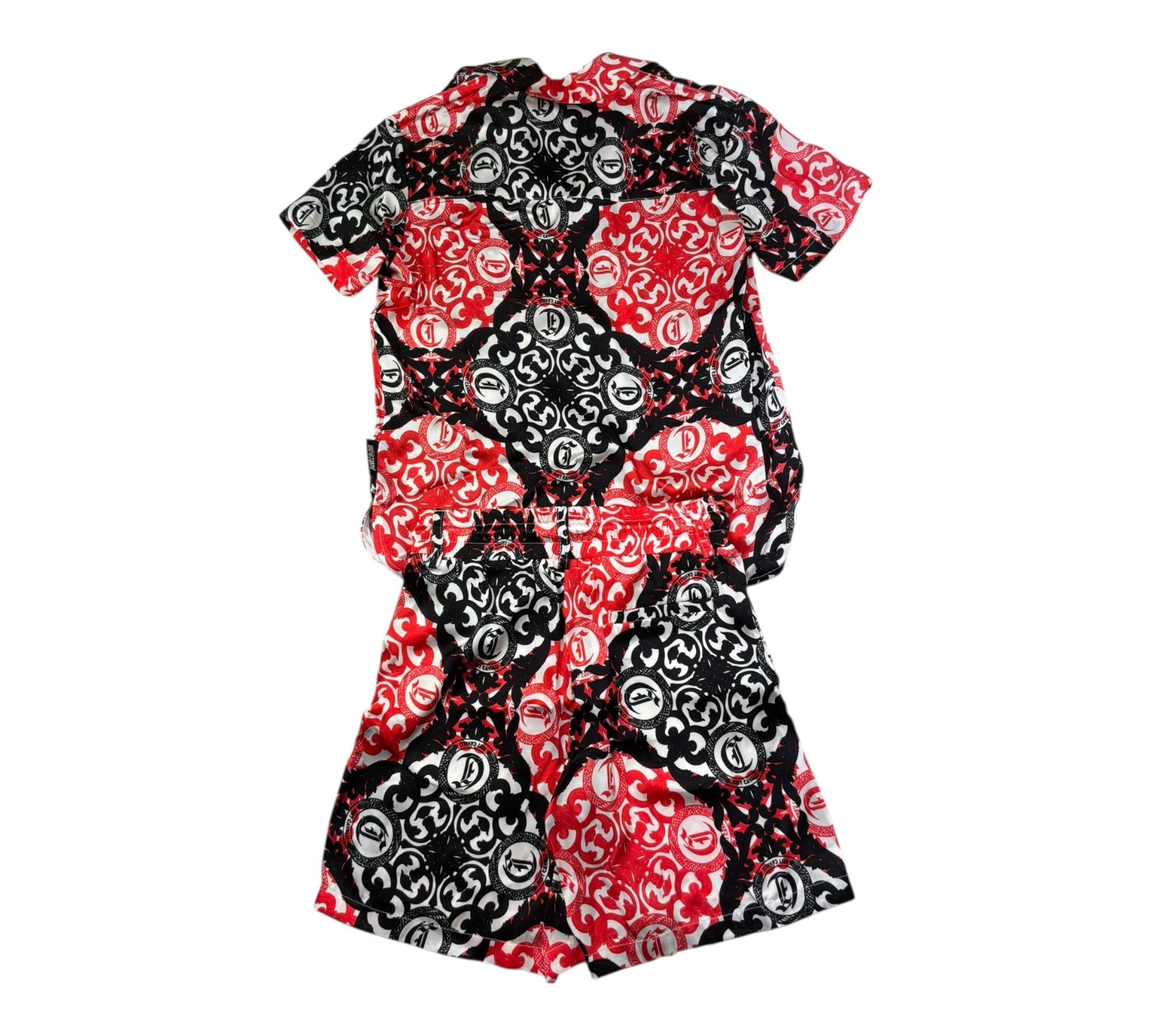 Just Cavalli Completo 2 Pezzi Camicia-Bermuda Stampa Fantasia per Bambino JBP26060CE MULTICOLOR JUST CAVALLI 