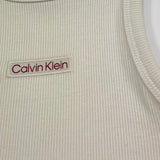 Calvin Klein Abito Tinta Unita Giromanica con Logo per Bambina IG0IG02906 PANNA CALVIN KLEIN 