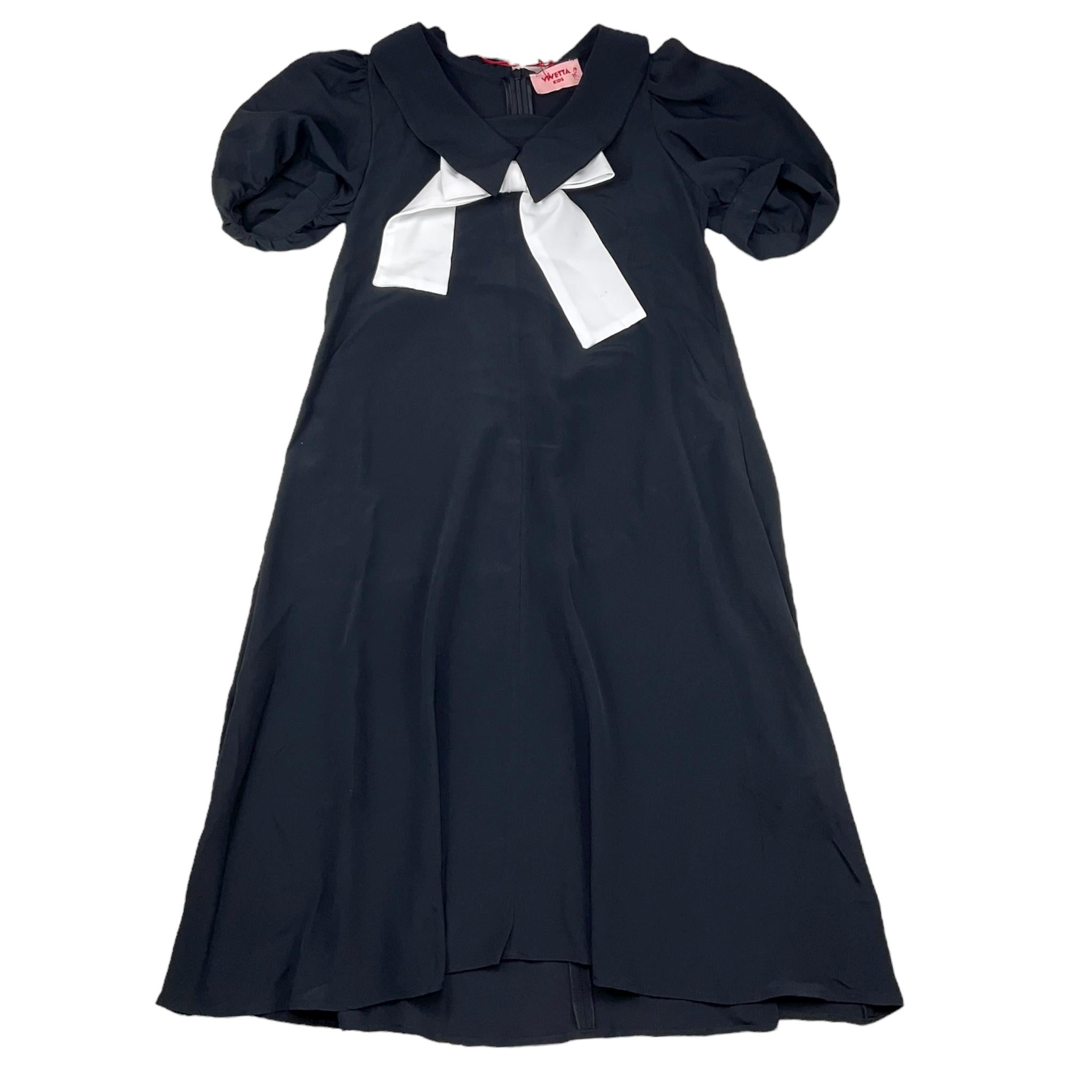 Vivetta Abito Mezza Manica Tinta Unita con Fiocco per Bambina VE255648N NERO VIVETTA 