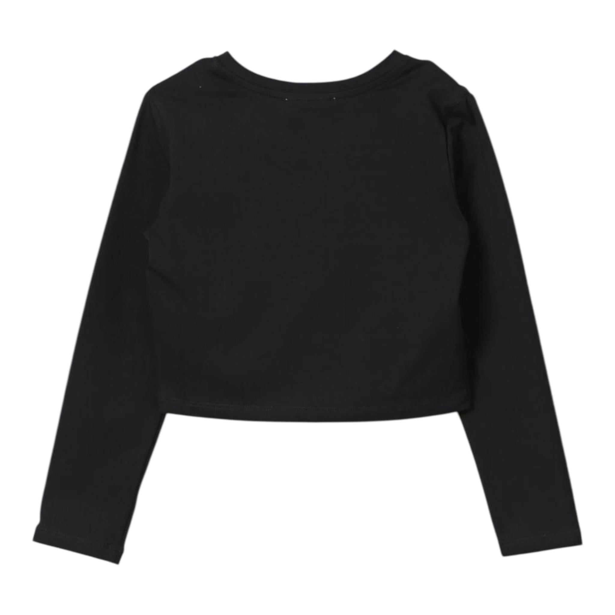 TWINSET shirt girocollo tinta unita con stampa Nero per Bambina 242GJ2032XXX NERO TWINSET 