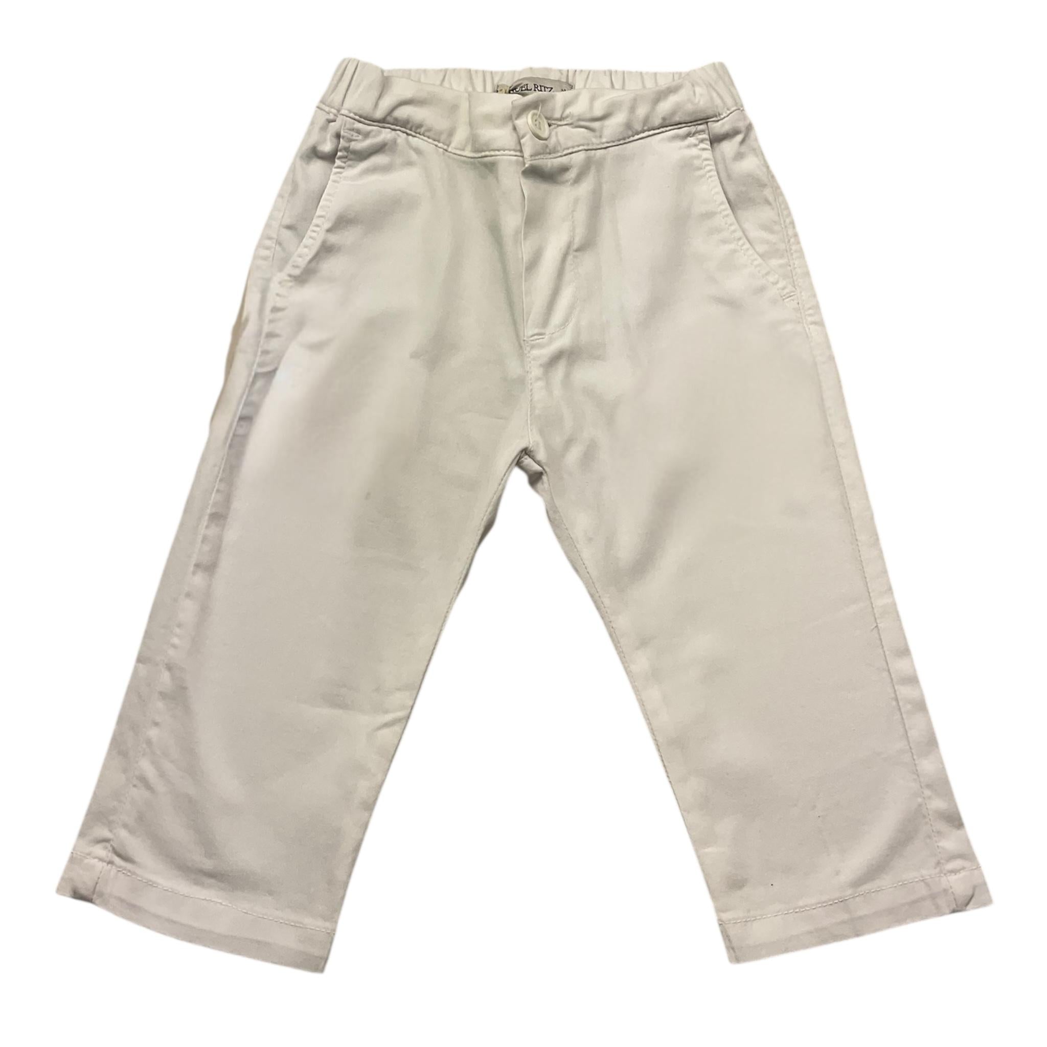 Manuel Ritz Pantalone Tinta Unita con Elastico In Vita per Neonato MR3013N BIANCO MANUEL RITZ 