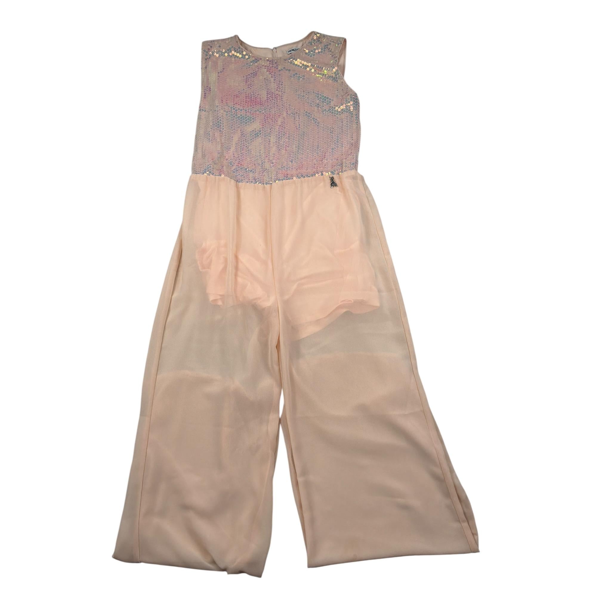 Patrizia Pepe Tuta Giromanica tinta unita con Pailettes Rosa per Bambina 7T0013 ROSA PATRIZIA PEPE 