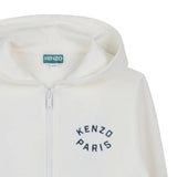 Kenzo Felpa con Zip E Cappuccio Tinta Unita con Logo per Neonato K61176N PANNA KENZO 