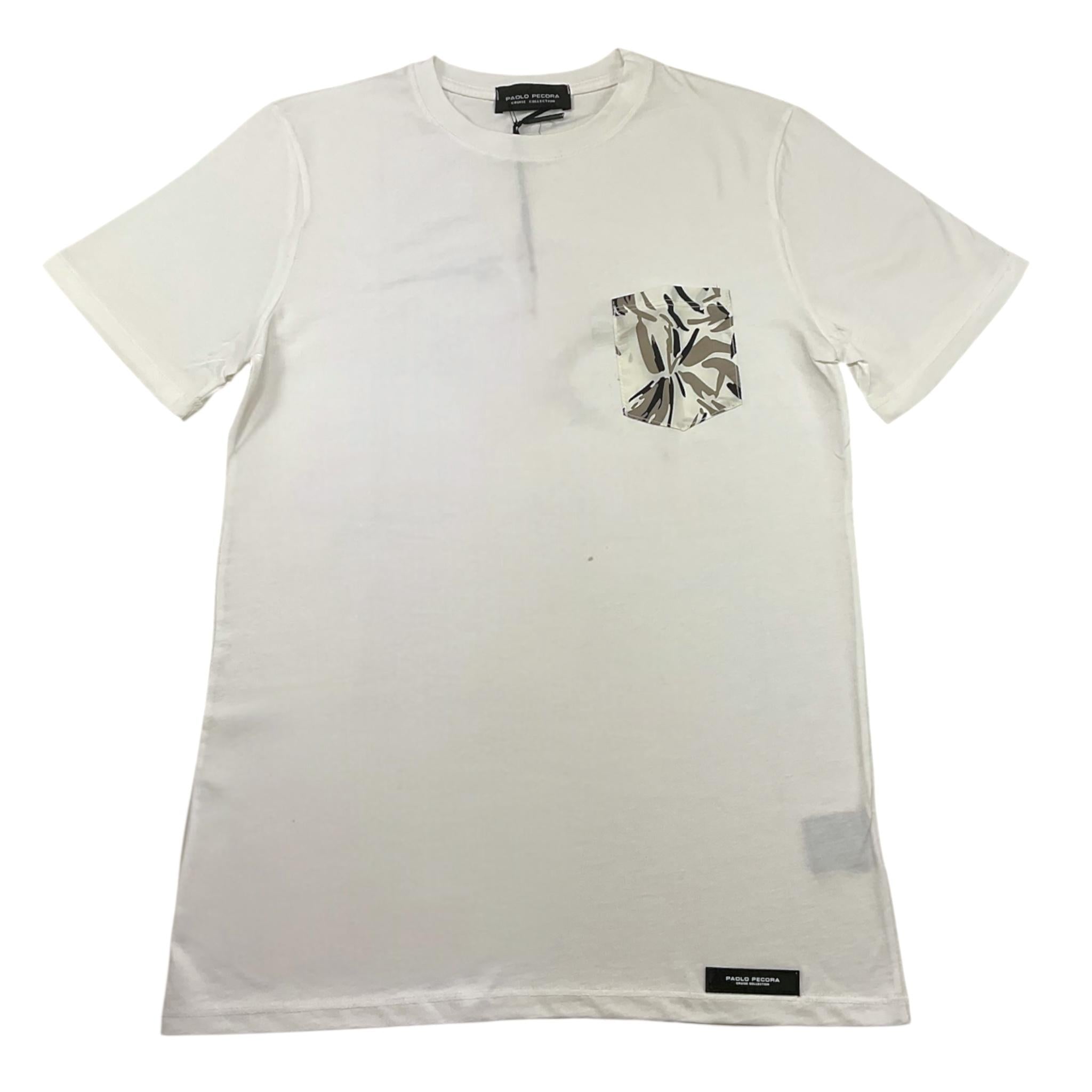 PAOLO PECORA t-shirt girocollo tinta unita con taschino Bianco per Bambino PP2007 BIANCO PAOLO PECORA 