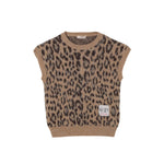 N°21 maglia tinta unita giromanica con fantasia maculato Beige per Bambina N21997 BEIGE N°21 