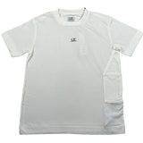 C.P. Company T-Shirt Girocollo Tinta Unita con Logo per Bambino CUM00I BIANCO C.P. COMPANY 
