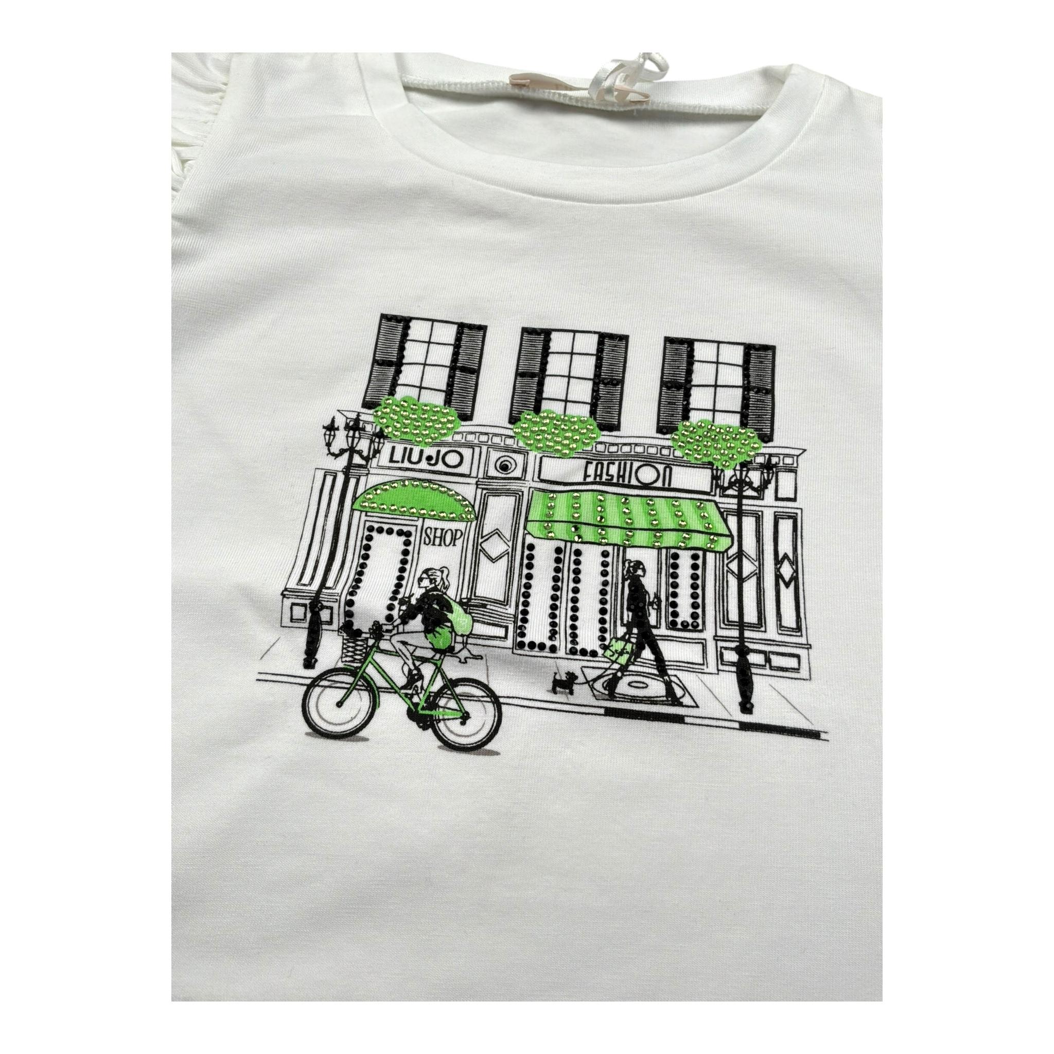 Liu Jo T-Shirt Girocollo Tinta Unita con Stampe per Neonata KA5084NX BIANCO LIU JO 