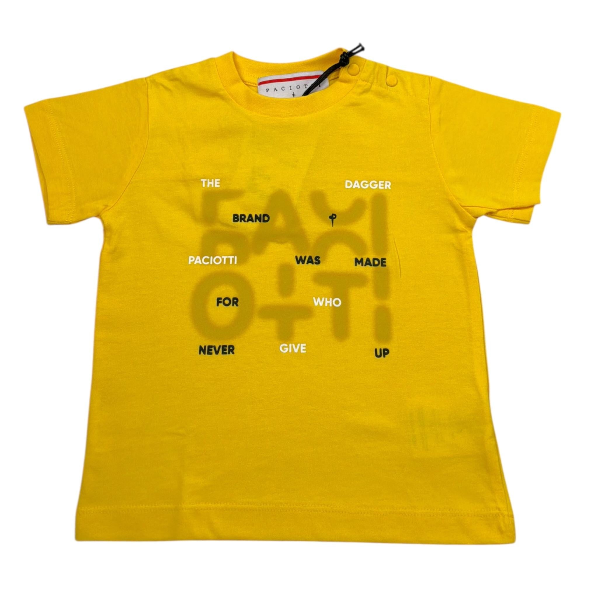 Cesare Paciotti T-Shirt Girocollo Tinta Unita con Logo per Neonato TSP4118B GIALLO CESARE PACIOTTI 