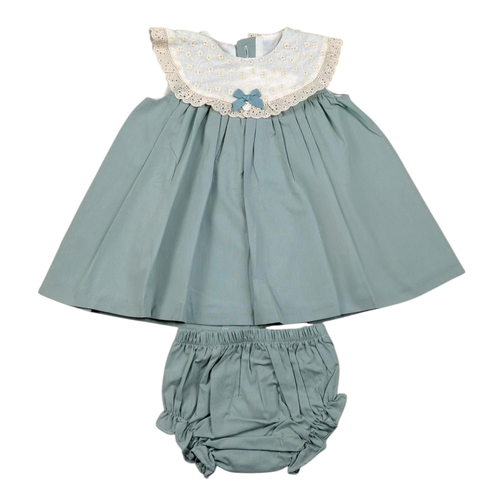 Valentina Bebes Set Abito-Coulotte Tinta Unita per Neonata LOVE13N VERDE VALENTINA BEBES 