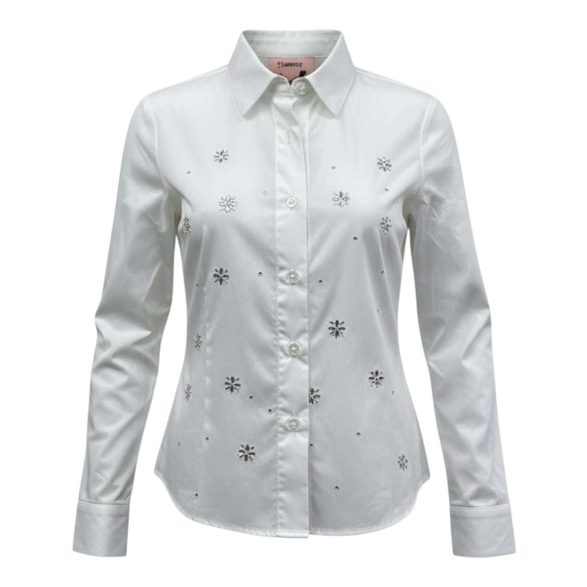 Trussardi Camicia Tinta Unita con Brillantini per Bambina TGP26084CA BIANCO TRUSSARDI 