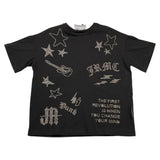 JOHN RICHMOND t-shirt girocollo tinta unita con brillantini Nero per Bambina RGA25040TS NERO JOHN RICHMOND 