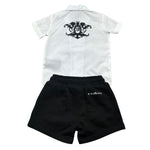 John Richmond Completo 2 Pezzi Camicia-Bermuda Bicolore per Neonato RIP26076CE BIANCO/NERO JOHN RICHMOND 