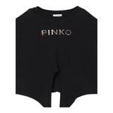Pinko T-Shirt Girocollo Tinta Unita con Logo per Bambina KFTS004X NERO PINKO 