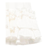 Dou Dou Abito Tinta Unita Mezza Manica con Balze per Bambina DW1A61 BIANCO DOU DOU 