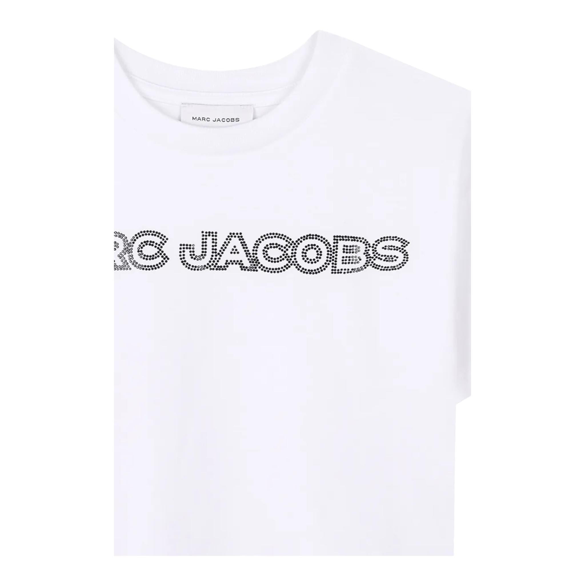 Marc Jacobs T-Shirt Girocollo Tinta Unita con Stampa per Bambina W60461 BIANCO MARC JACOBS 