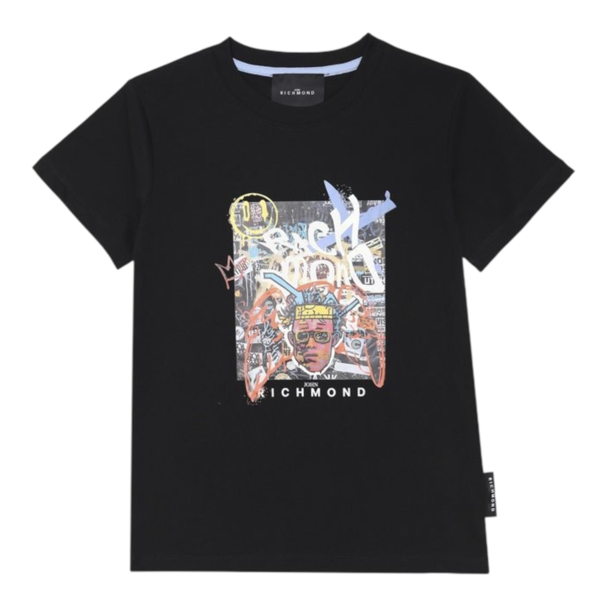 John Richmond T-Shirt Tinta Unita con Stampa per Bambino RBP25170TSX NERO JOHN RICHMOND 