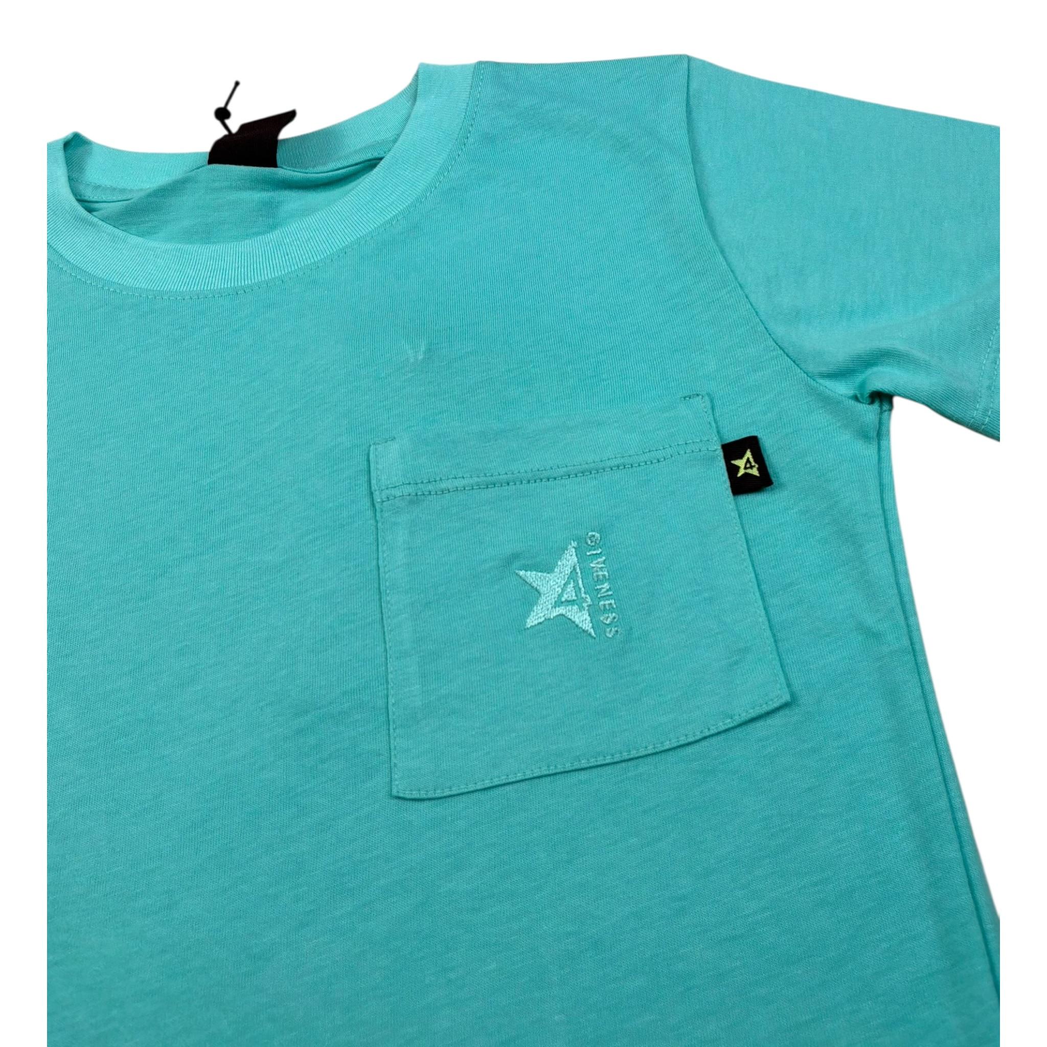 4Giveness T-Shirt Tinta Unita Girocollo per Bambina FGCB4077 VERDE ACQUA 4GIVENESS 