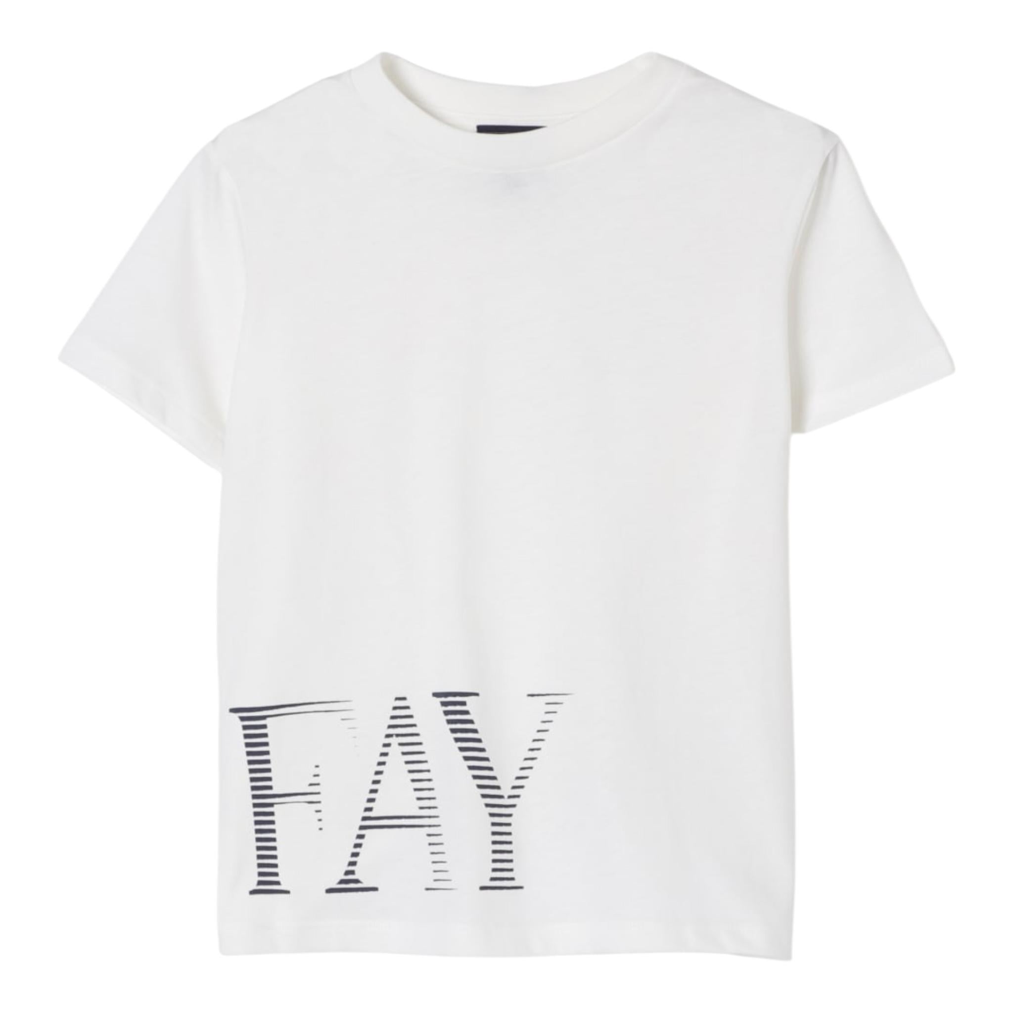 Fay T-Shirt Girocollo con Stampa Tinta Unita per Bambina FW8P01 BIANCO FAY 