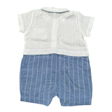 Lalalu' Pagliaccetto Bicolore Mezza Manica per Neonato PAL03P BIANCO/AZZURRO LALALU' 