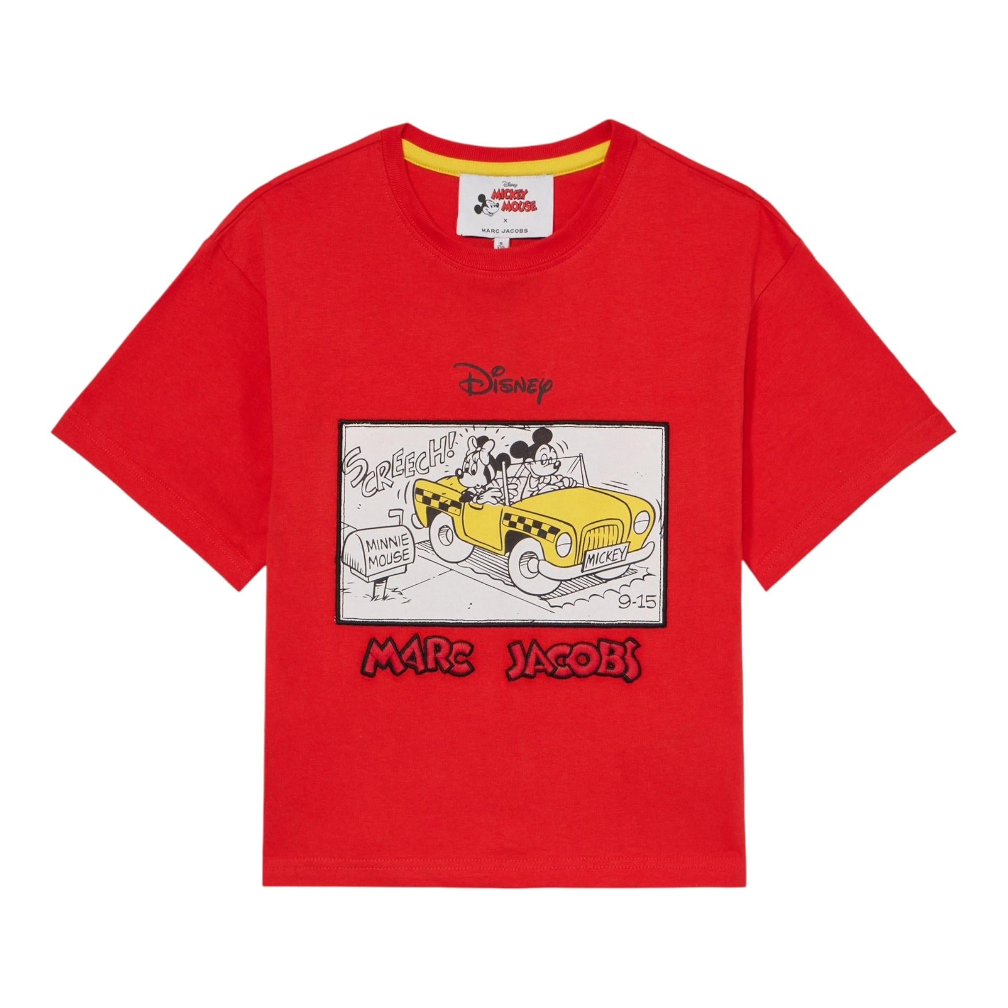 Marc Jacobs T-Shirt Tinta Unita Girocollo con Stampa per Bambino W60450 ROSSO MARC JACOBS 