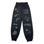 JOHN RICHMOND pantalone tinta unita con elastico in vita e brillantini Nero per Bambina RGA25189PA NERO JOHN RICHMOND 