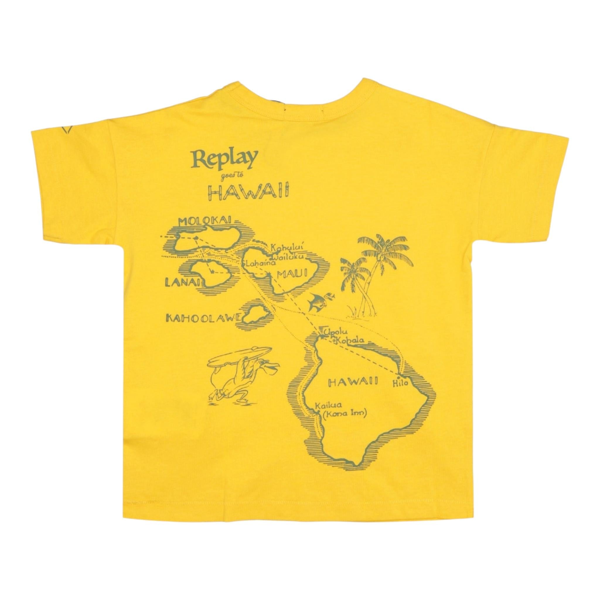 Replay T-Shirt Girocollo Tinta Unita con Stampa per Bambino SB7349 GIALLO REPLAY 