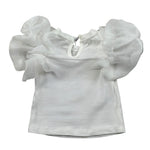 Miss Grant T-Shrit Girocollo Tinta Unita con Applicazioni per Neonata MG1244 BIANCO MISS GRANT 