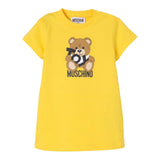 Moschino Abito Girocollo Tinta Unita con Stampa per Neonata MDV0C9X GIALLO MOSCHINO 