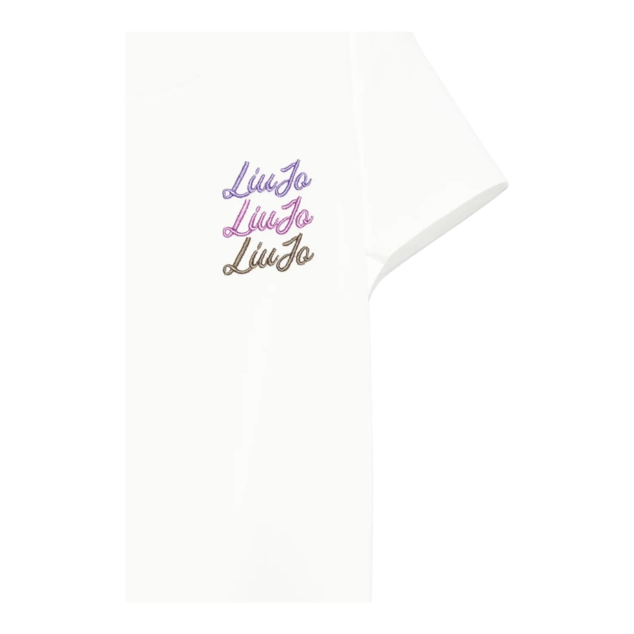 LIU JO t-shirt girocollo tinta unita con stampa Bianco per Bambina GF4030 BIANCO LIU JO 