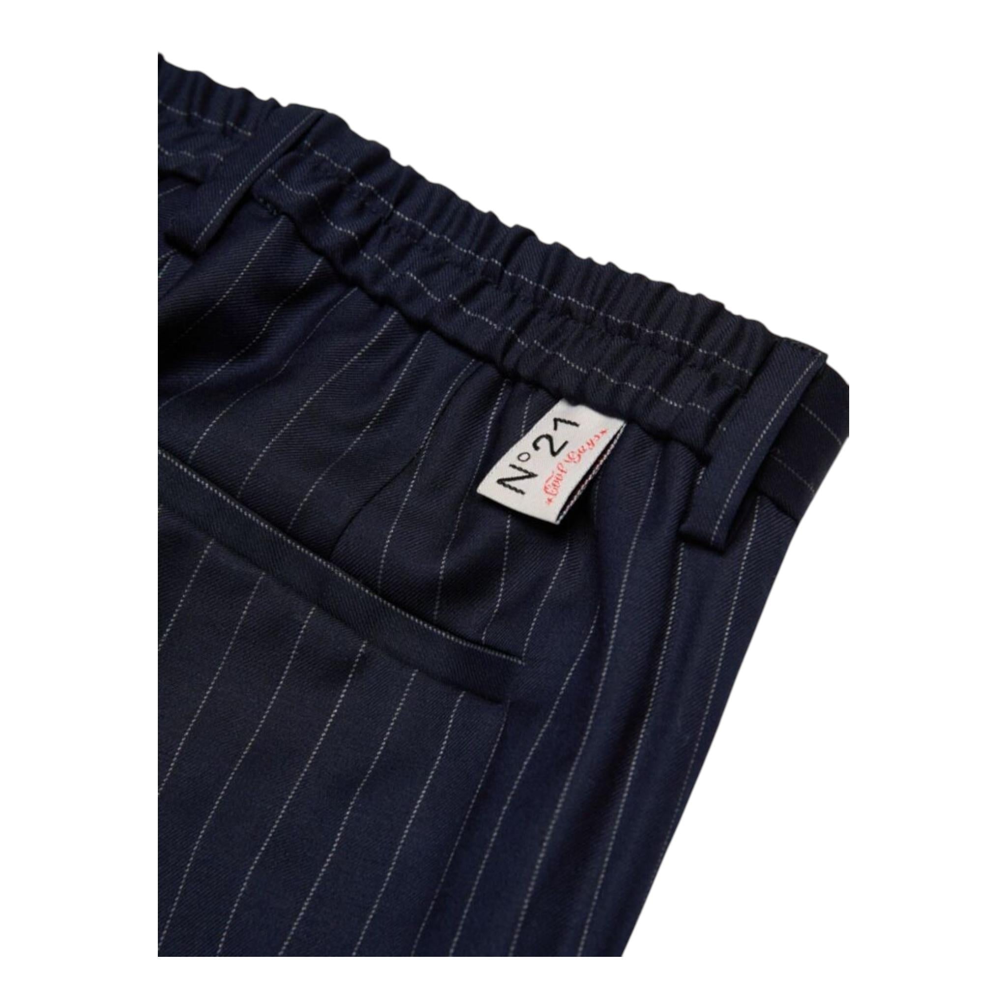 N°21 pantalone tinta unita con elastico in vita Blu per Bambino N21960 BLU N°21 