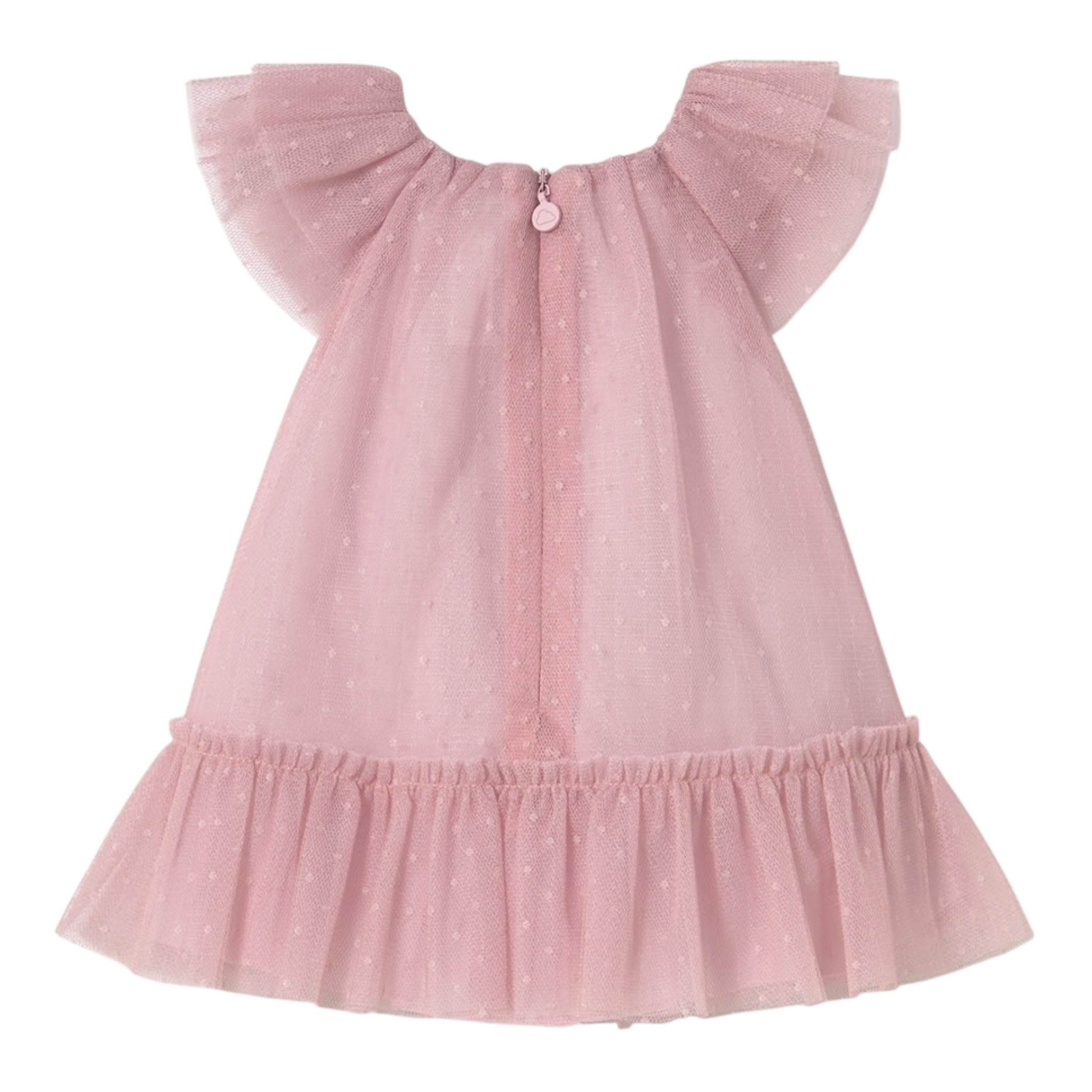 Mayoral Abito Giromanica Tinta Unita con Tulle per Neonata 1850 ROSA MAYORAL 