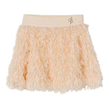 MISS BLUMARINE gonna tinta unita in pelliccia con logo Avorio per Bambina IF4074 AVORIO MISS BLUMARINE 