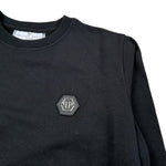 Philipp Plein Felpa Chiusa Girocollo tinta unita Nero per Bambino 31038 NERO PHILIPP PLEIN 