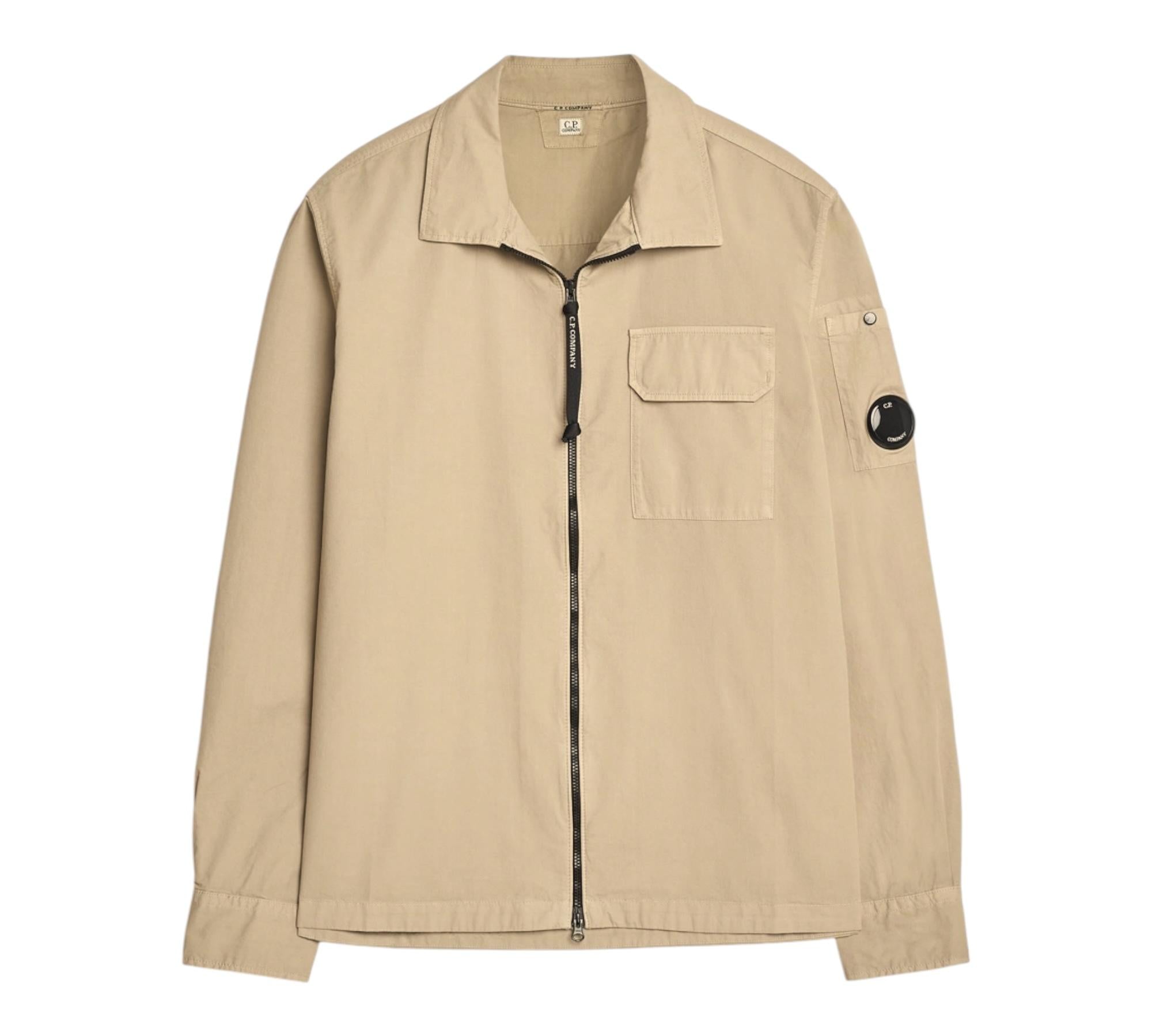 C.P. Company Camicia Manica Lunga Tinta Unita con Zip per Bambino CMC007 BEIGE C.P. COMPANY 